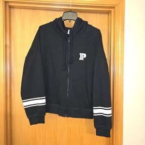 PINK Victoria's Secret Black Zip-Up Hoodie